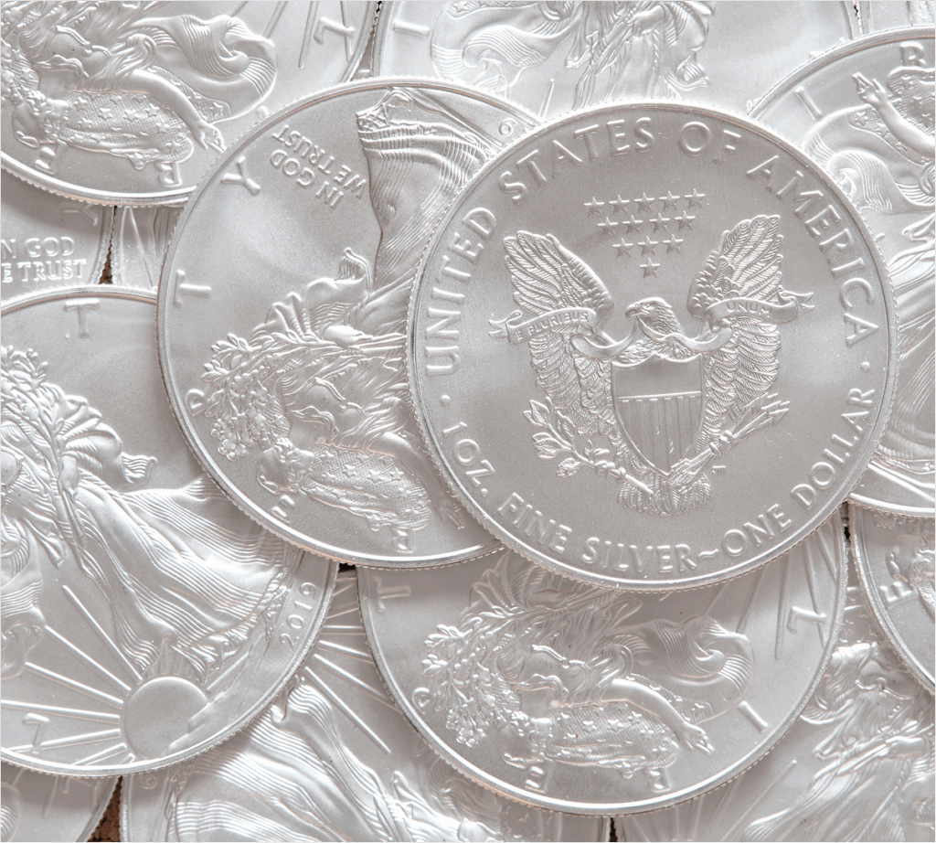 A pile of shiny, clean, silver coins.